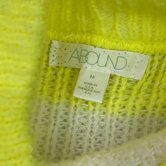 Abound Highlighter yellow and White Striped Sweater - Picture 4 of 7